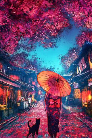 【28位】夜桜|春のiPhone壁紙
